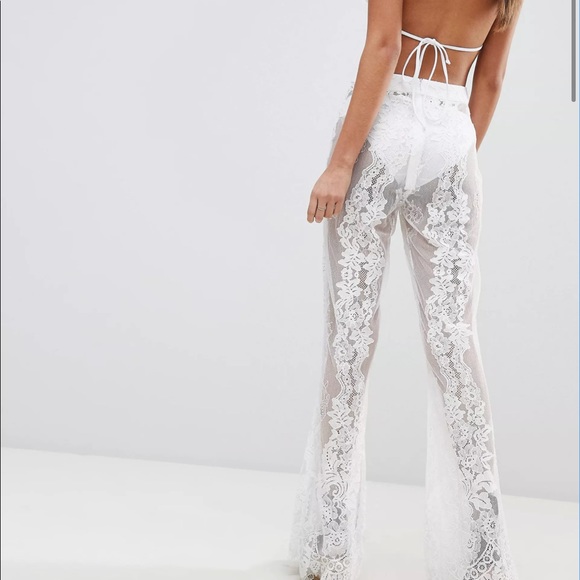 Bridal premium lace swim coverup trousers - Picture 3 of 3